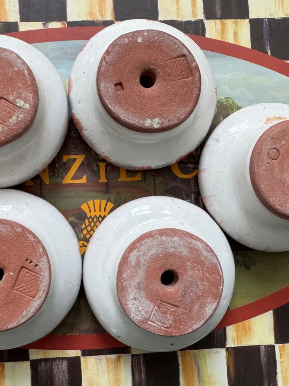 5 MacKenzie-Childs Hand-Painted Rose Cottage Cabinet Knob Drawer Pull VTG